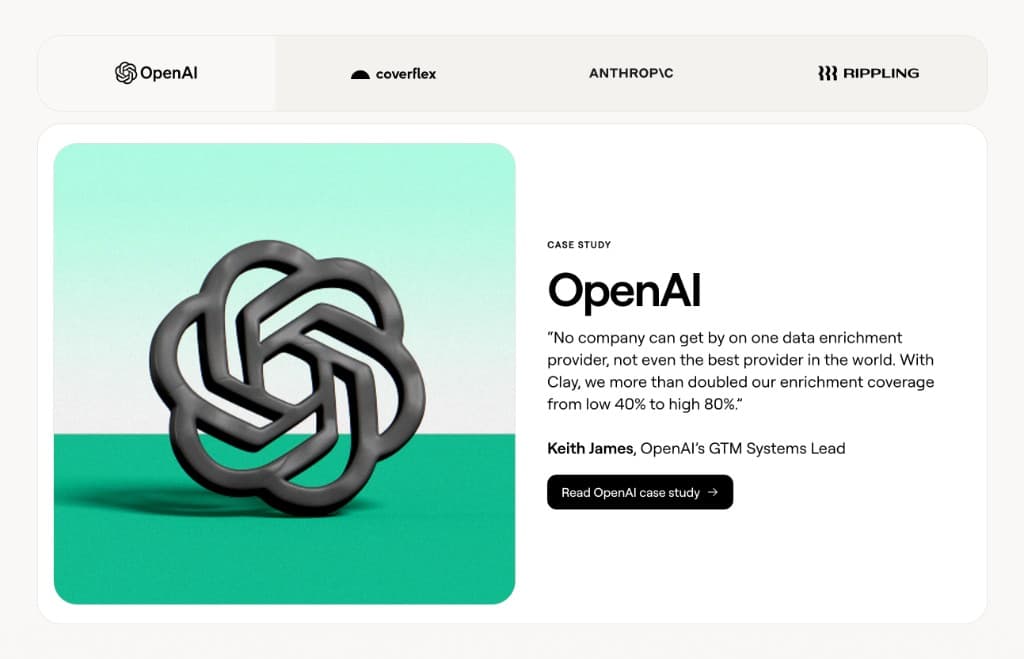 Customer case study tabs
