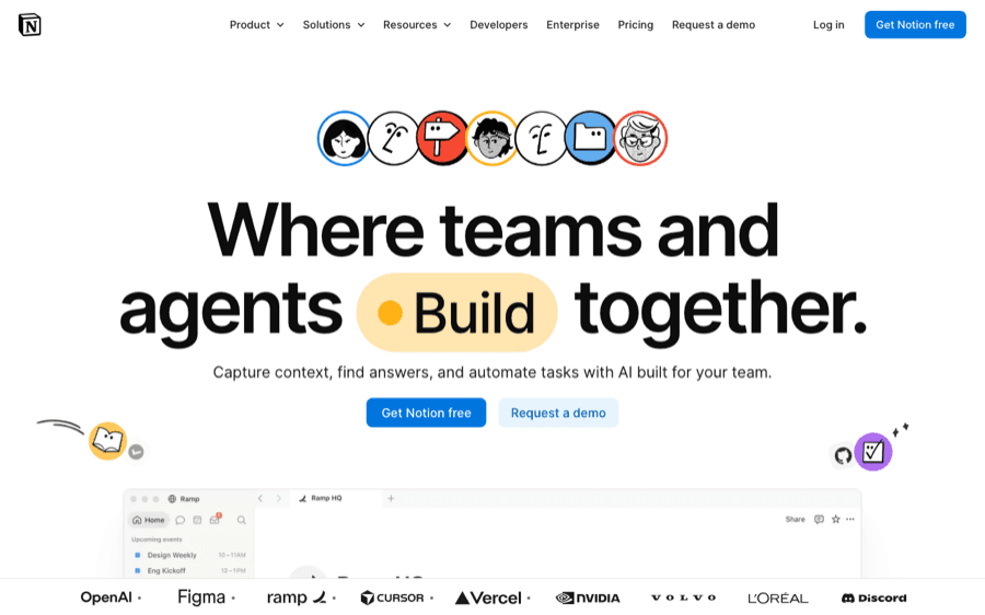 Notion page captured in a journey
