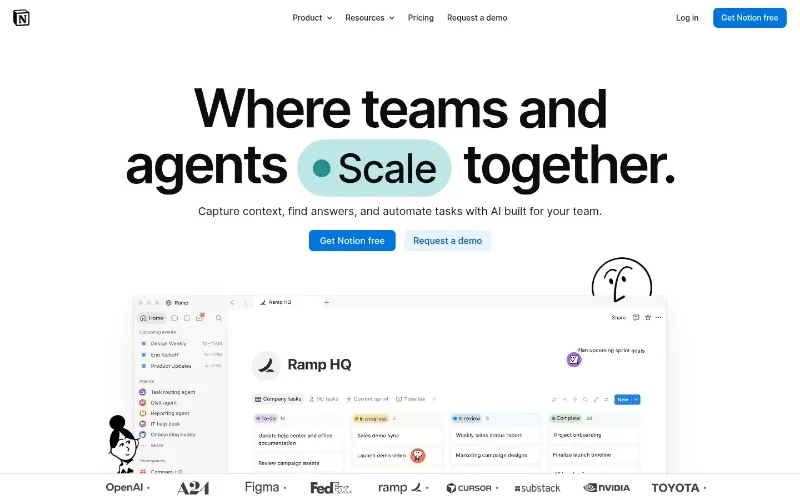 Notion page captured in a journey