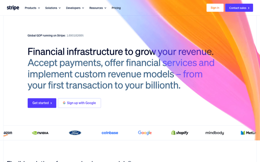 Stripe page captured in a journey